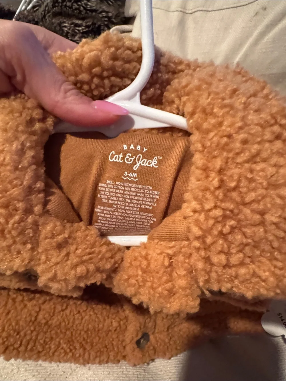 Cat & Jack Teddy Sherpa Jacket in Rust Brown